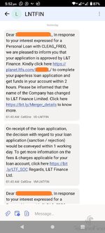 L&T Finance, Unauthorized loan SMS 2.1.jpg