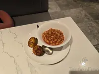 Baked Beans and Roasted Potatoes at The Centurion Lounge
